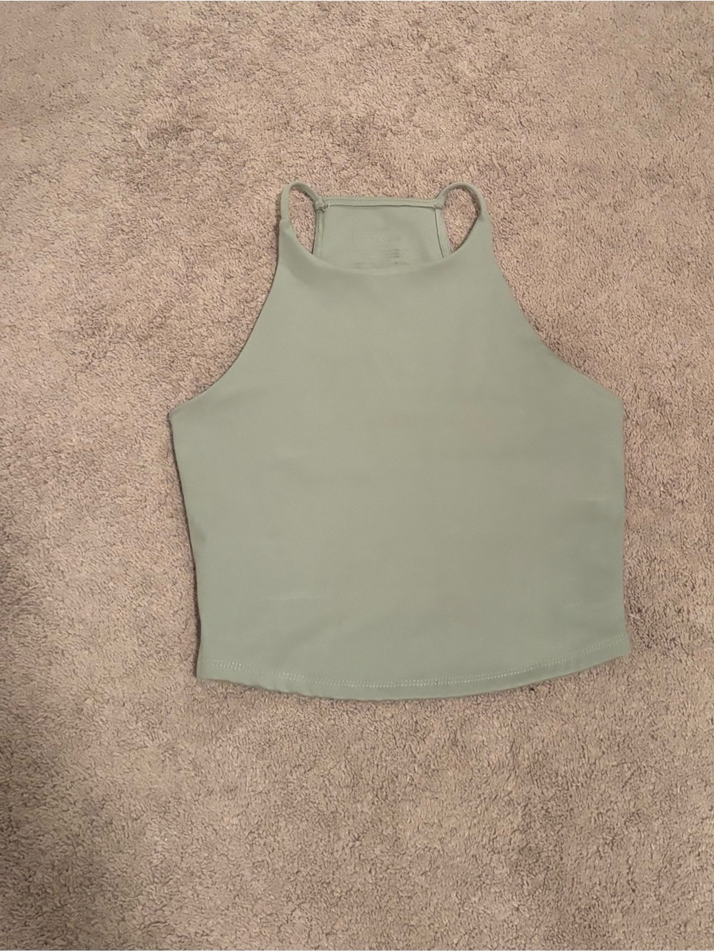 Ardene Sage Green High-Neck Cropped Tank - Women